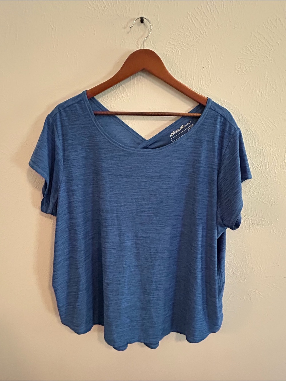 Eddie Bauer 2x Blue Women's Short Sleeve V-Neck Top